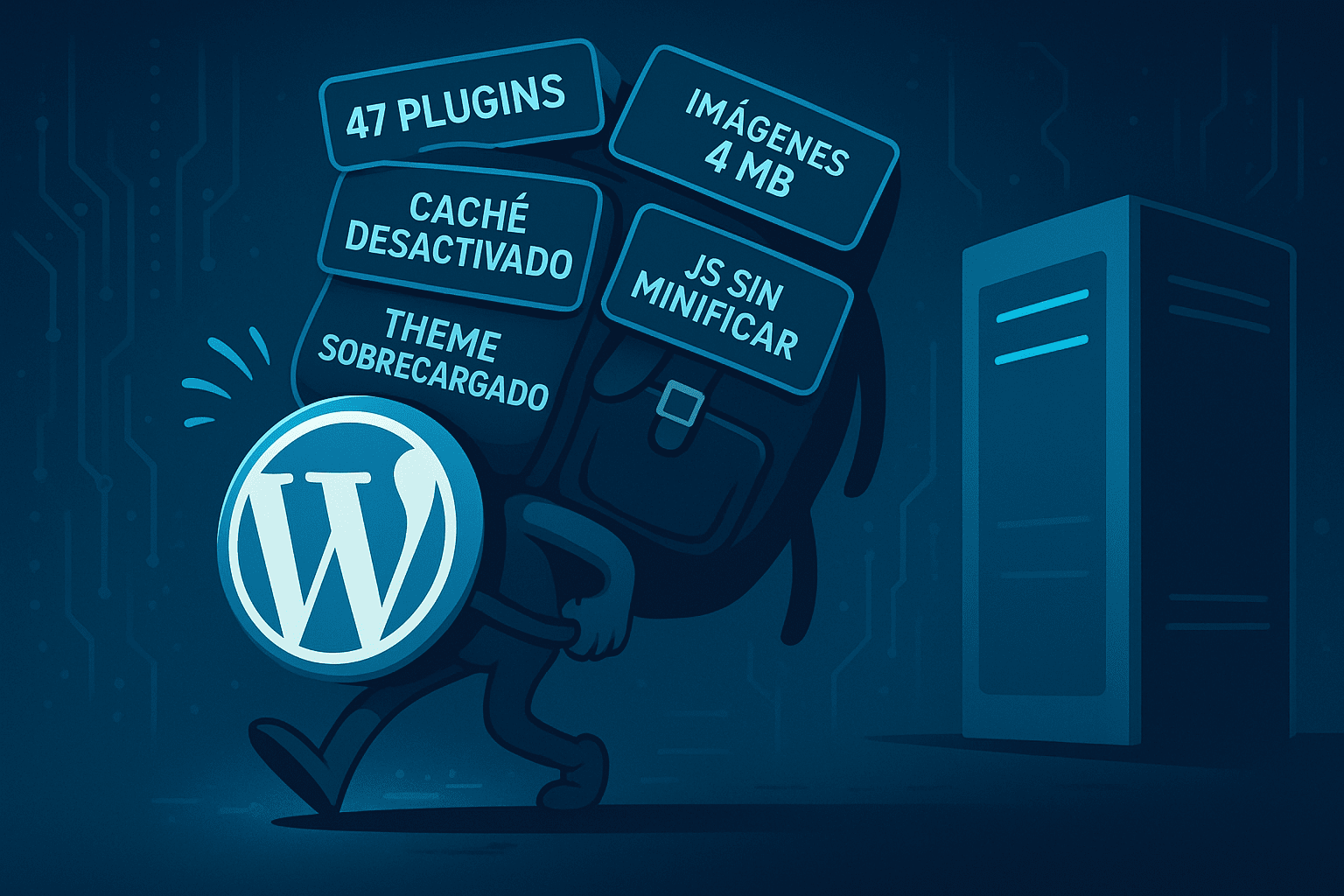 Por Qué Tu Sitio WordPress es Lento (No Es el Hosting) overloadedwp
